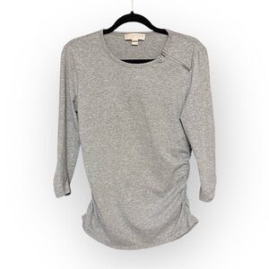 Michael Kors-Heather Gray Ruched Tee-EUC-Sz Large